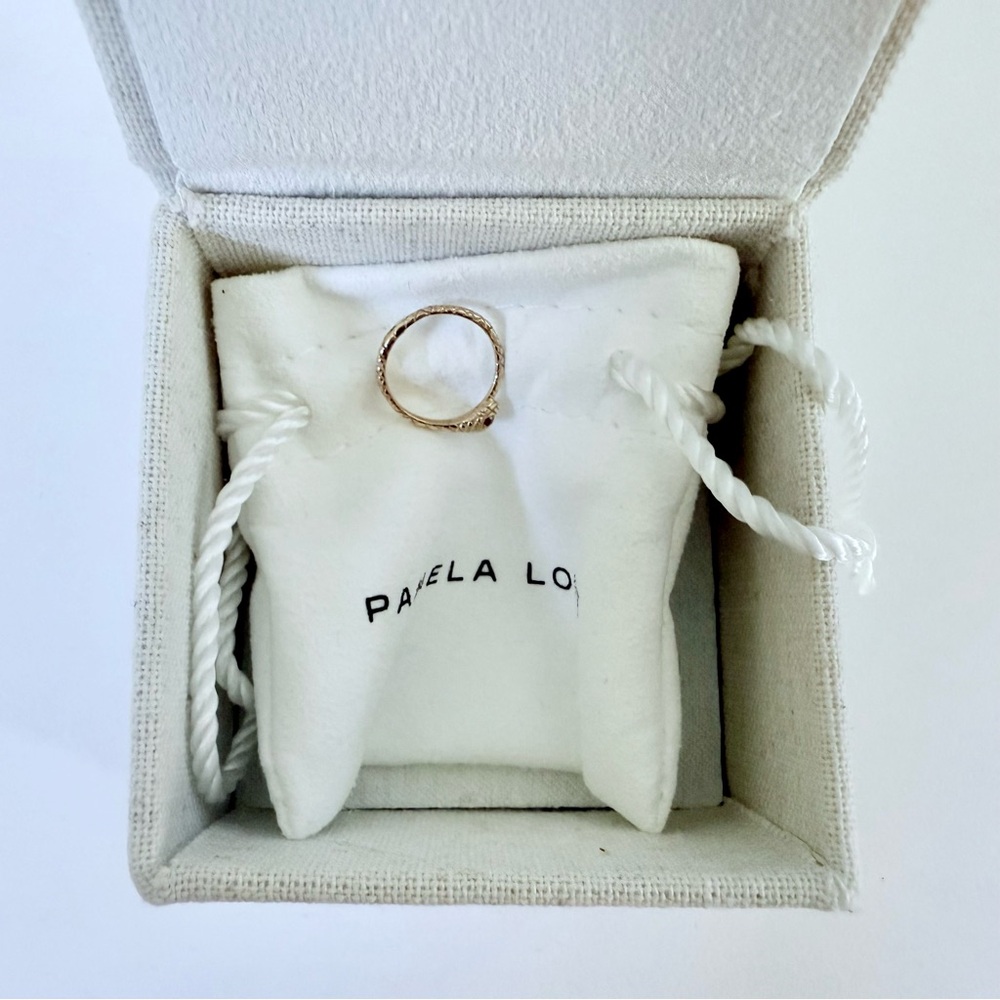 Pamela Love 14k Gold Diamond Ruby Snake Clicker Earring 11mm - Picture 3 of 4